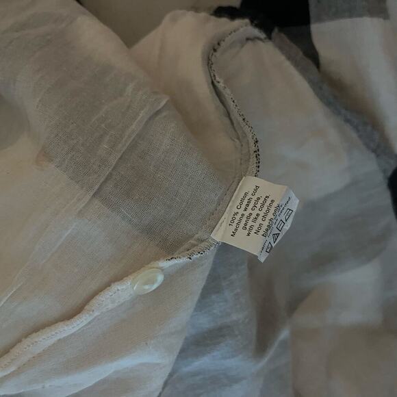 Tribe Alive Freya Ruffled Shirt Dress Medium Lined Check Plaid Black Cream - Picture 8 of 8